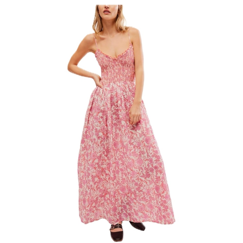 NWT SZ X-SM Sweet Nothings Pink Combo Floral Print Maxi Dress💕